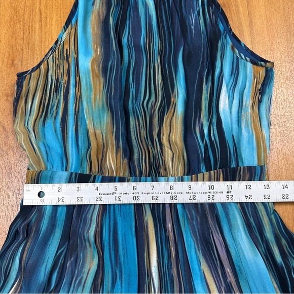 Anthropologie Paper Crown Women’s Blue and Brown Midi Dress Size 2 - Picture 15 of 16